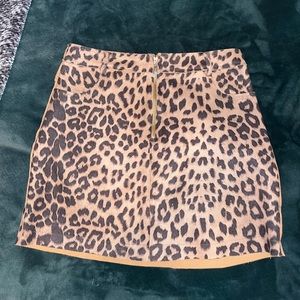Leopard Print Mini Skirt (Small)